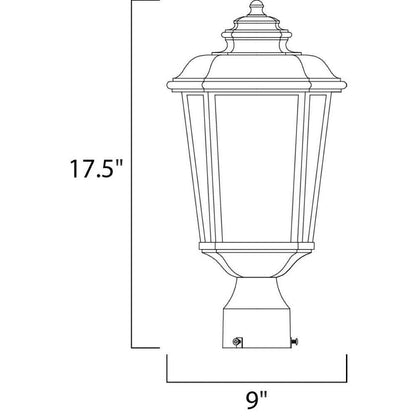 Maxim Lighting 3340WFBO Radcliffe Outdoor Post Mount Dimensions - 9 inch Wide by 17.5 inch Tall