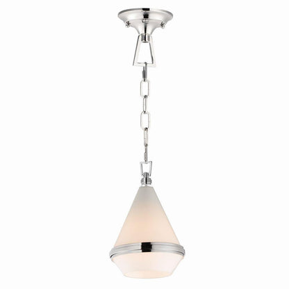 Maxim Lighting 10372WTPN Giza 1 Light Polished Nickel Mini Pendant Ceiling Light