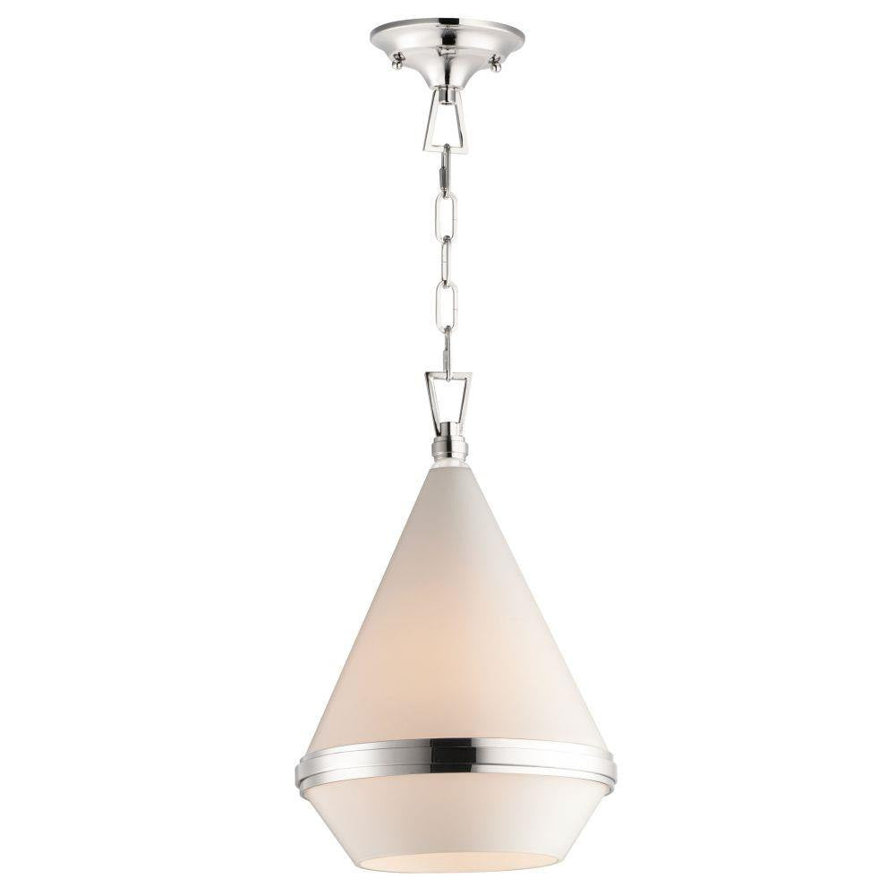 Maxim Lighting 10374WTPN Giza 1 Light 11.25 inch Polished Nickel Pendant Ceiling Light