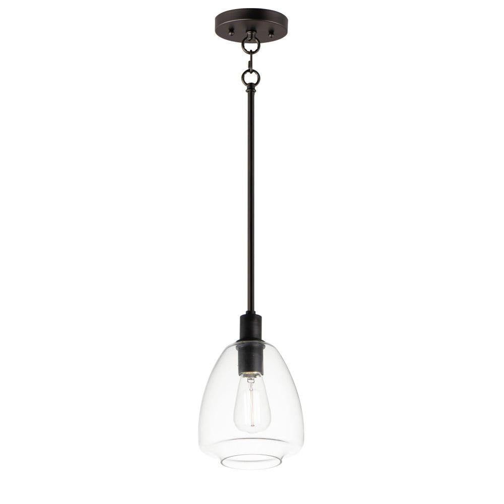 Maxim Lighting 11112CLBK Babylon 1 Light 10.5 inch Black Pendant Ceiling Light