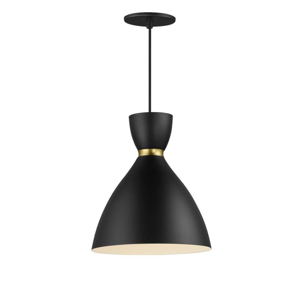 Maxim Lighting 11302WTSBR Carillon 1 Light 10.5 inch White/Satin Brass Mini Pendant Ceiling Light