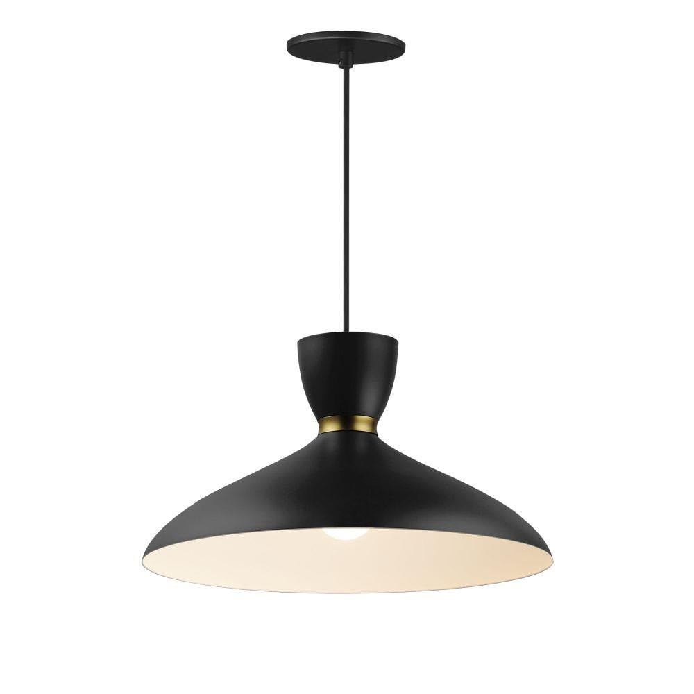 Maxim Lighting 11304WTSBR Carillon 1 Light Pendant in Black/Satin Brass Full View