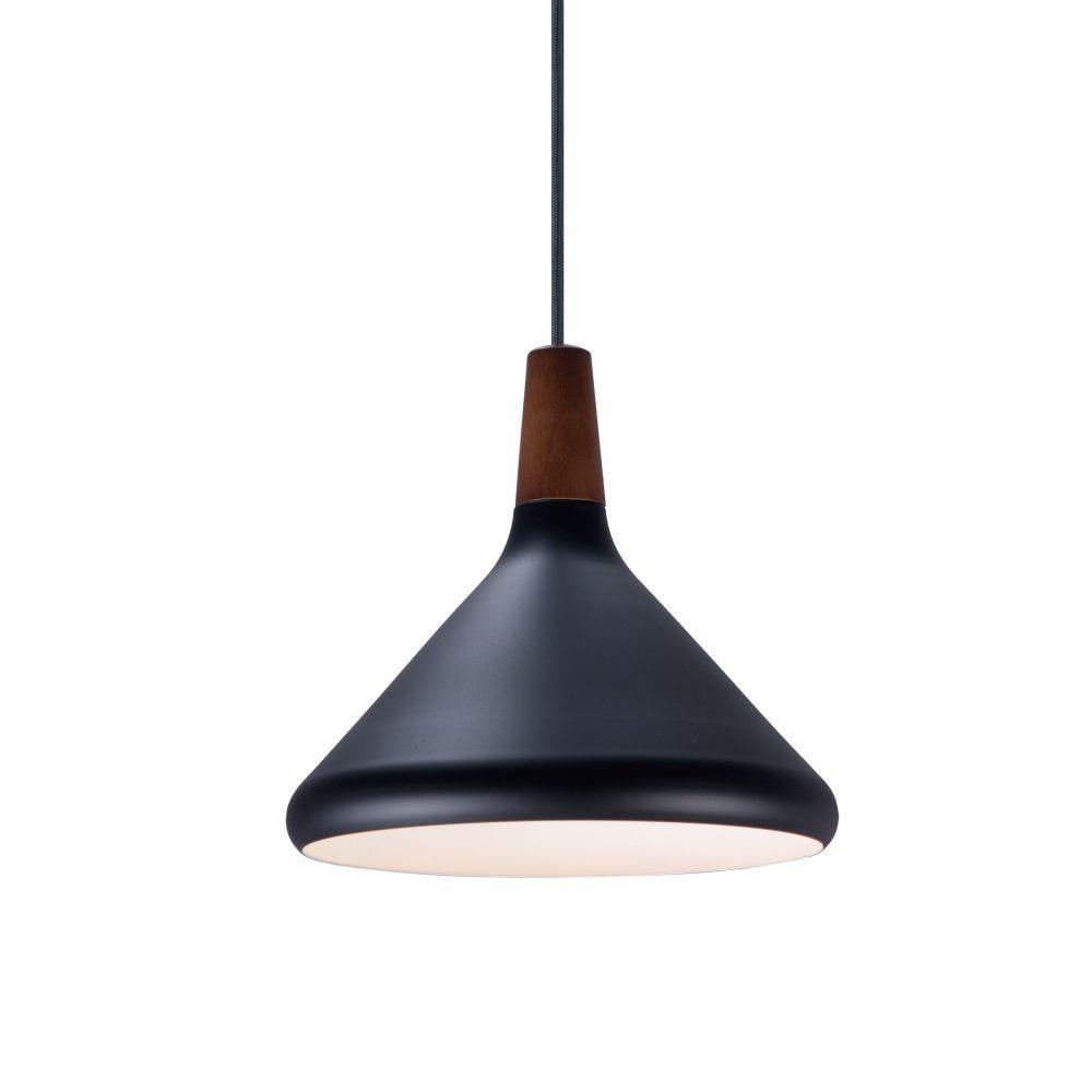 Maxim Lighting 11350WNBK Nordic 1 Light 7 Inch Walnut/Black Mini Pendant Ceiling Light