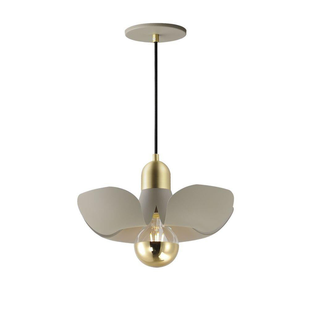 Maxim Lighting 11391SGSBR Poppy 1 Light Storm Grey Satin Brass Pendant Ceiling Light - Full View