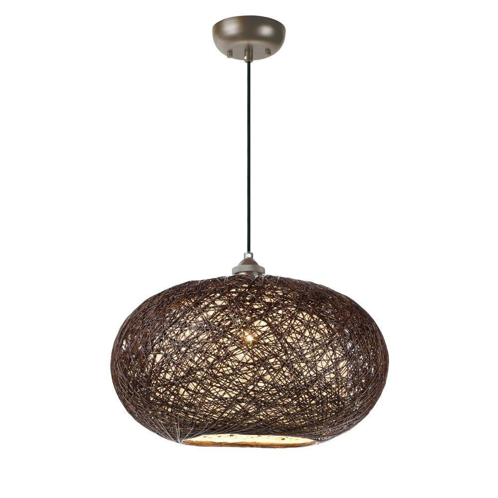 Maxim Lighting 14402CHWT Bali 1 Light Pendant in Chocolate/White Finish