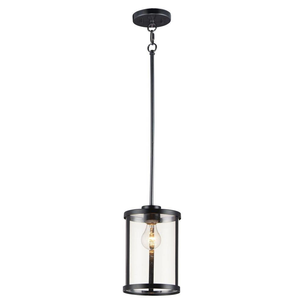 Maxim Lighting 25252CLBK Sentinel 1 Light 6.75 inch Black Mini Pendant Ceiling Light - white background