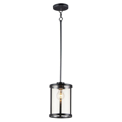 Maxim Lighting 25252CLBK Sentinel 1 Light 6.75 inch Black Mini Pendant Ceiling Light - white background