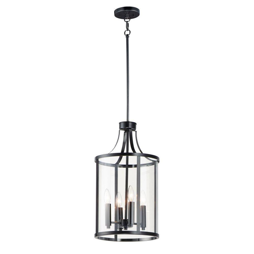Maxim Lighting 25253CLBK Sentinel 4 Light 12 Inch Black Pendant Ceiling Light