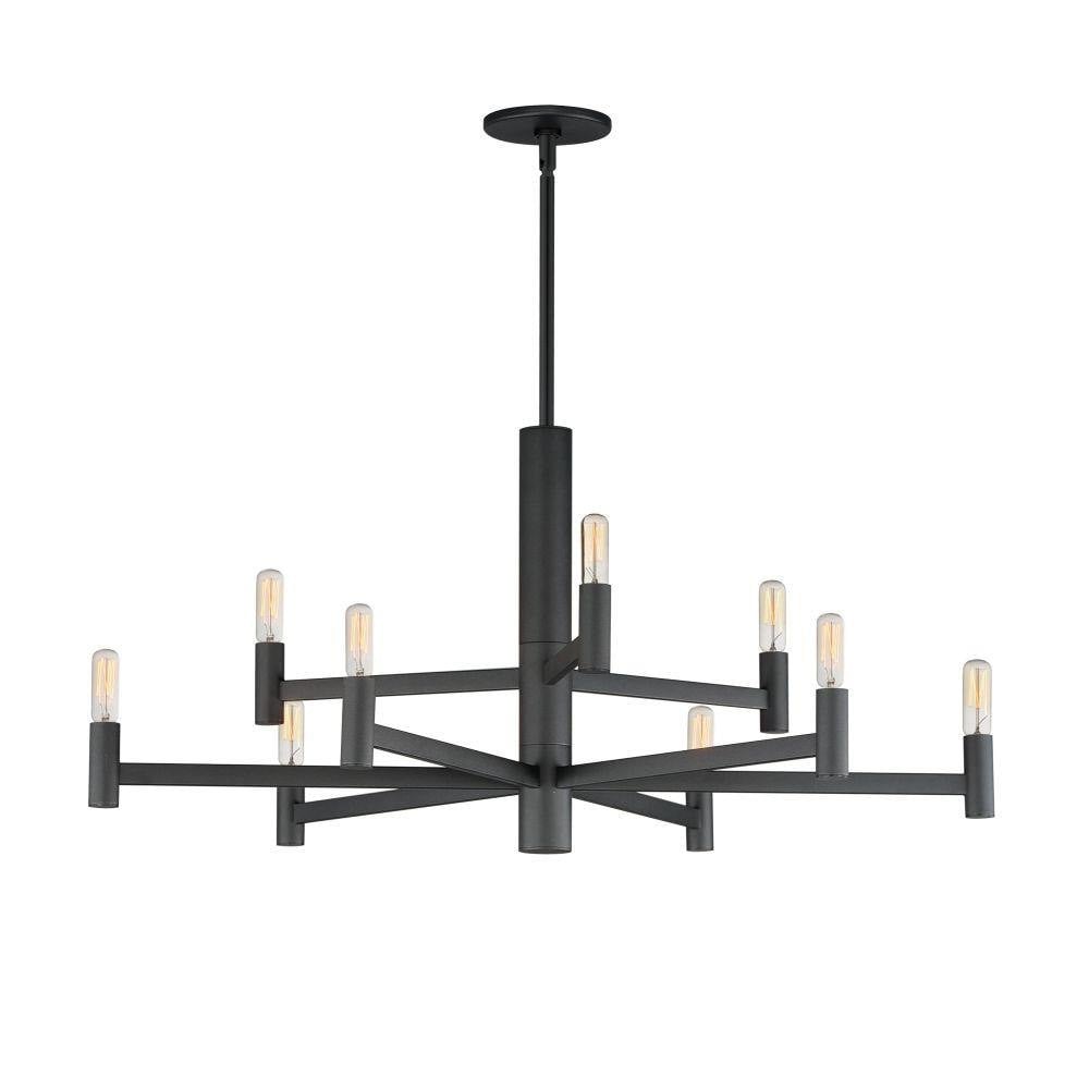 Maxim Lighting 21369NAB Emana 9 Light 33.5 Inch Natural Aged Brass Chandelier Ceiling Light - full product view on white background