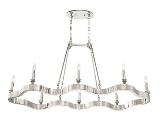 Eurofase Lighting 33710-013 Leyton 8 Light 21" Polished Nickel Chandelier Ceiling Light
