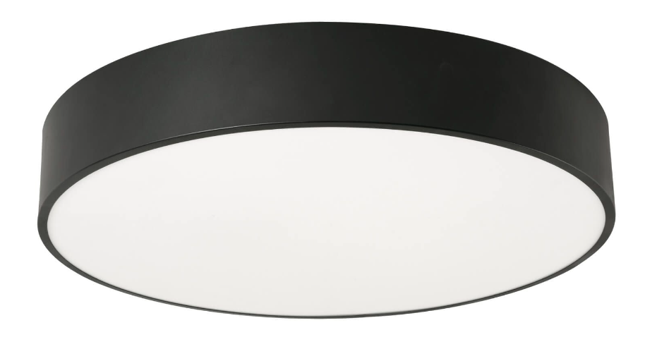 AFX Lighting BAYF24LAJUDBK-MS Bailey 24 Inch LED CCT Flush Mount In Black With White Acrylic Diffuser and Motion Sensor