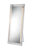 Eurofase Lighting 33834-016 65" x 26" Rectangular Flat Framed Wall Mounted Bathroom Mirror, Silver Finish