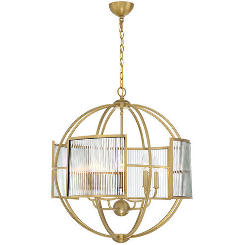 Eurofase Lighting 33848-020 Manilow 8 Light 26" Brass Chandelier Ceiling Light