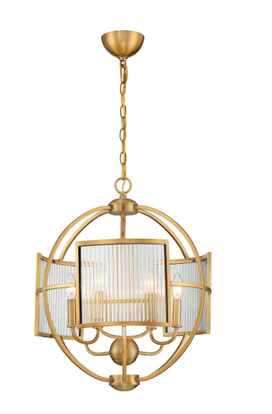 Eurofase Lighting 33849-027 Manilow 19" 6 Lights Chandeliers Light, Brass Finish