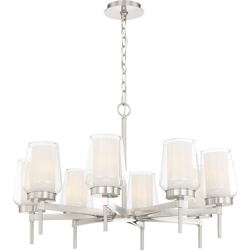 Eurofase Lighting 34094-020 Manchester 8 Light 30 inch Satin Nickel Chandelier Ceiling Light
