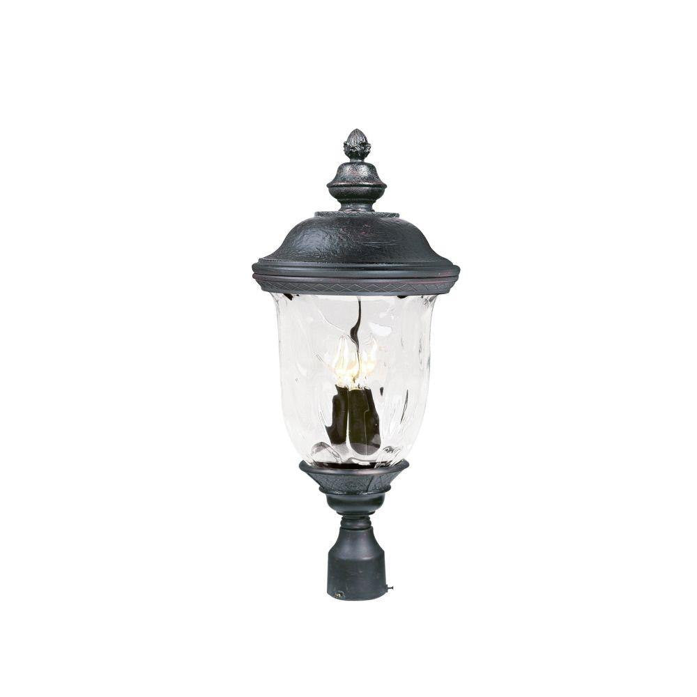 Maxim Lighting 3420WGOB Carriage House DC 3 Light Oriental Bronze Outdoor Post Light - White Background