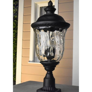 Maxim Lighting 3426WGOB Carriage House DC Oriental Bronze Outdoor Post Mount Light - Close-Up Lifestyle
