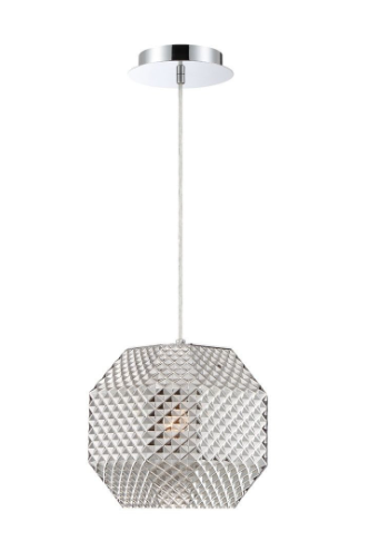 Eurofase Lighting 34289-037 Catalda - 9 Inch. - Pendant Light - Chrome Finish - Smoke Shade