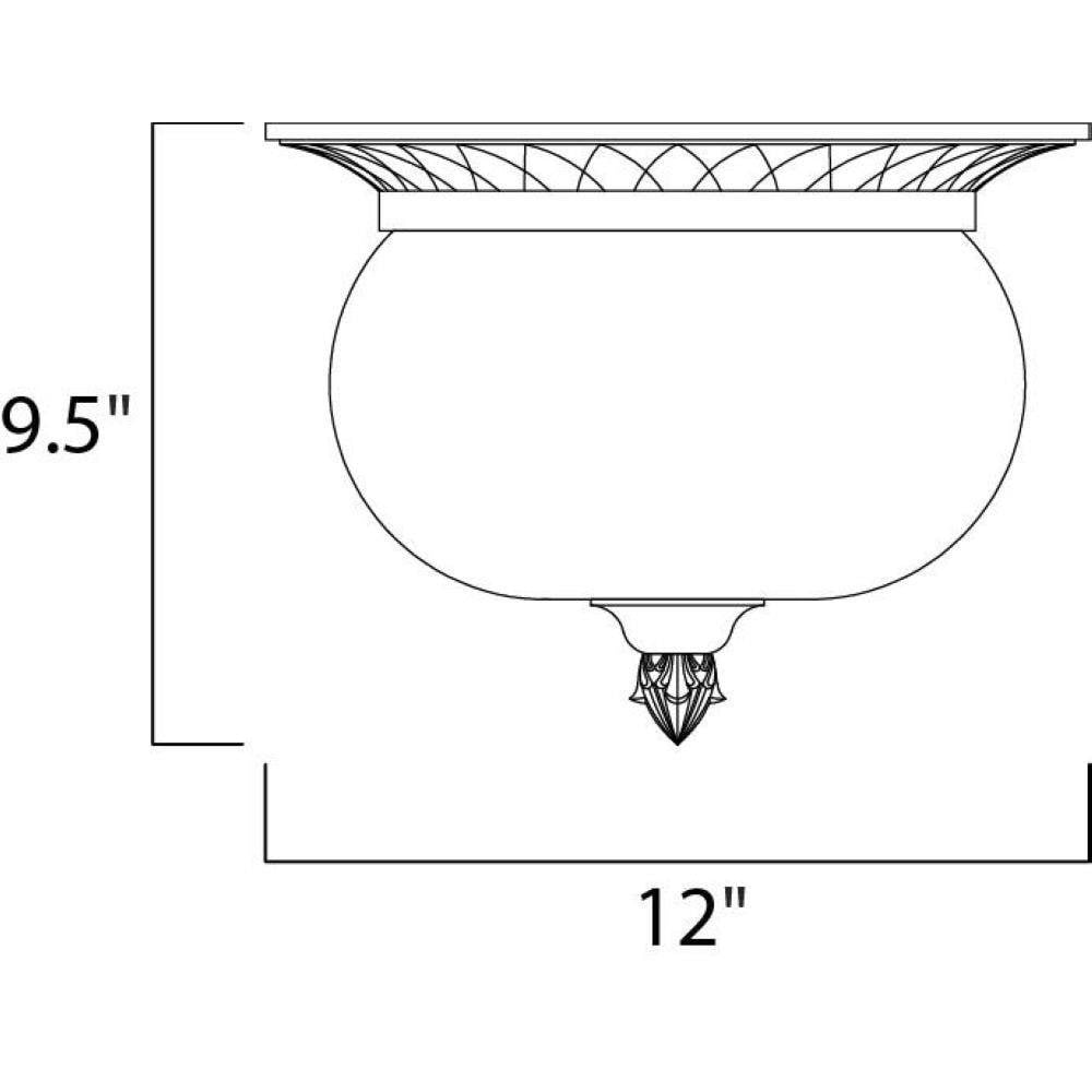 Maxim Lighting 3429WGOB Carriage House DC - Dimensions Diagram 12 inch wide by 9.5 inch tall