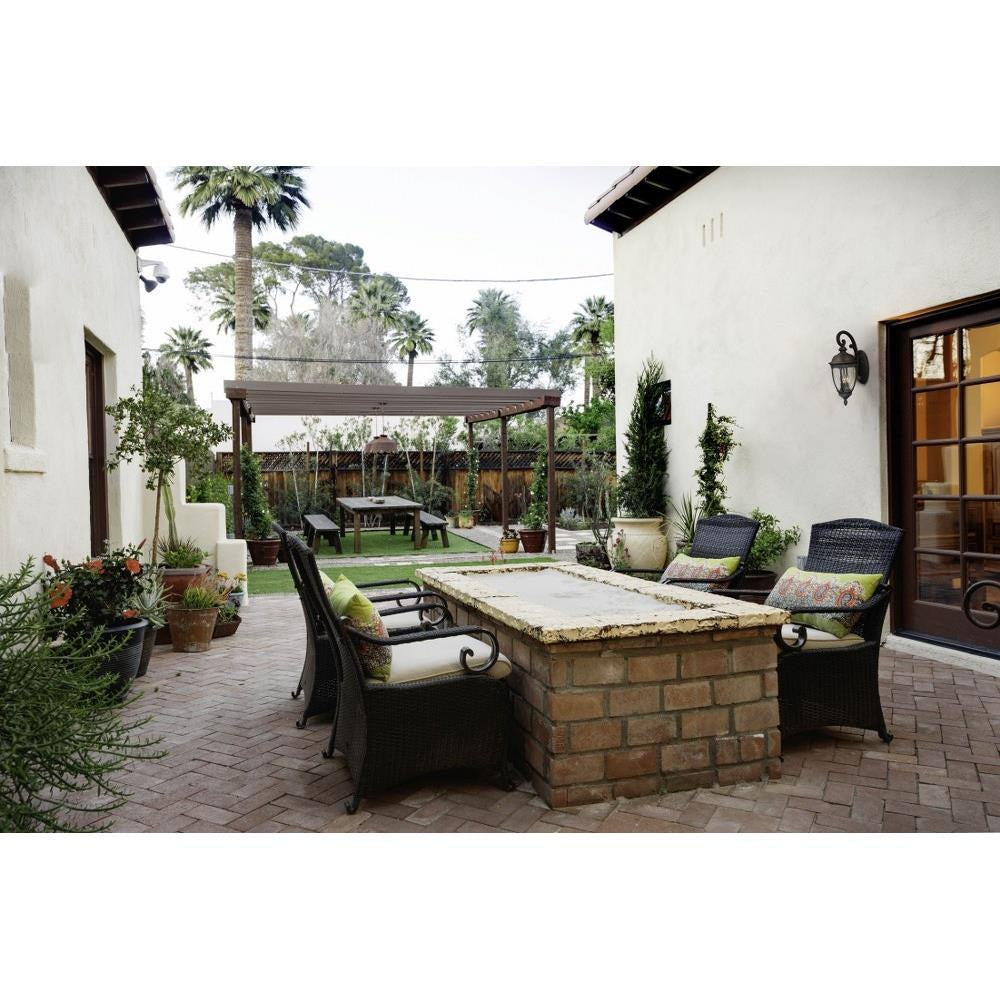 Maxim Lighting 3466CDSE Knob Hill DC Outdoor Wall Lantern installed on exterior patio wall