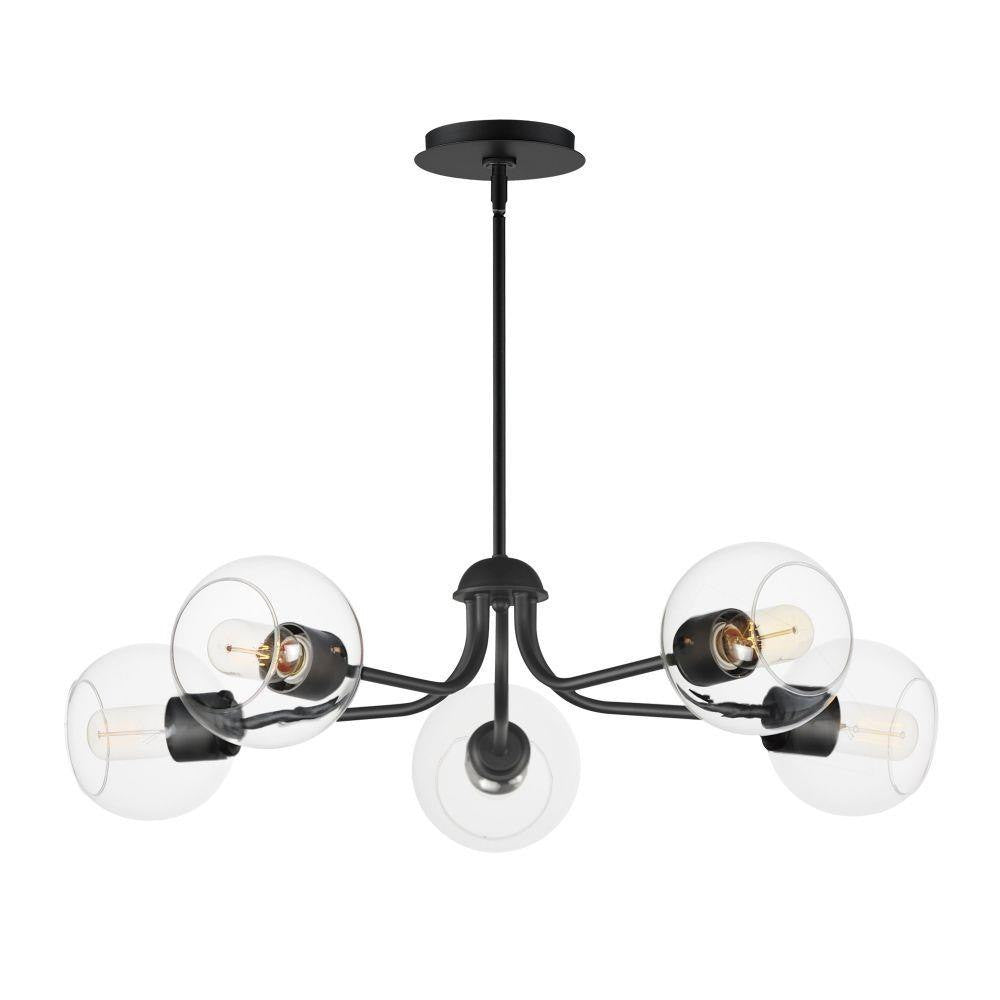 Maxim Lighting 21635CLBK Knox 5 Light 30 Inch Black Chandelier Ceiling Light