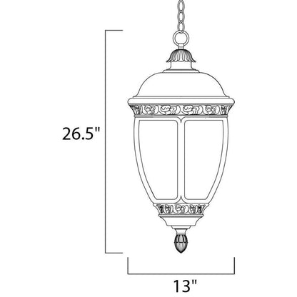 Maxim Lighting 3468CDSE Knob Hill DC Outdoor Pendant Dimensions - 13 inch wide by 26.5 inch high