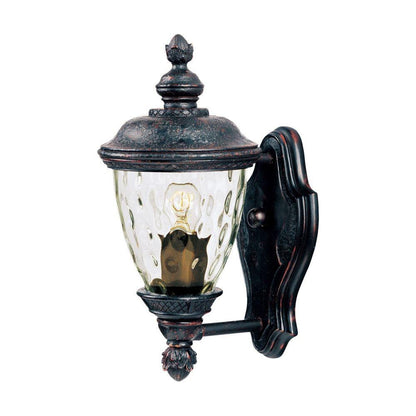 Maxim Lighting 3495WGOB Carriage House DC 1 Light Oriental Bronze Outdoor Wall Lantern with Water Glass Shade