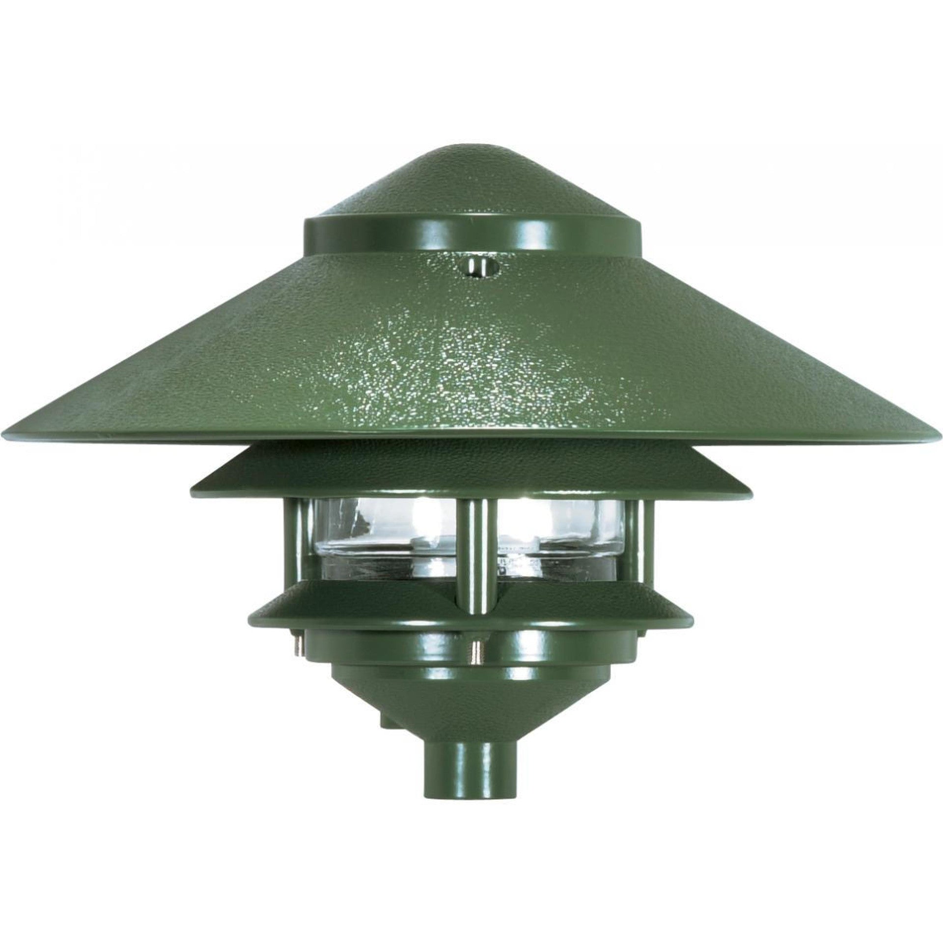 Nuvo SF76-634 1 Light, 8" Pathway Light, 2 Louver Large Hood, Green Finish