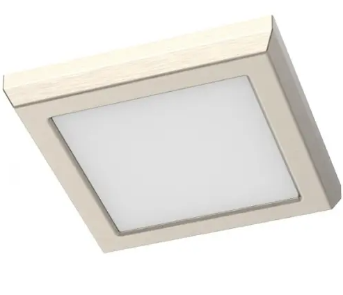 Nuvo 62-1907 5-in Square Blink Performer Fixture, Wattage 8W, Lumens 730 lm, Voltage 120V, Multi-Color Temperature, Nickel