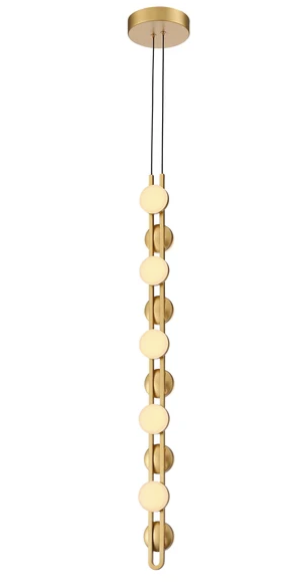 SDQ Lighting PD30836BG Wigo 6" Opal Acrylic LED Chandelier, Wattage 32 W, Paint Brushed Gold Finish