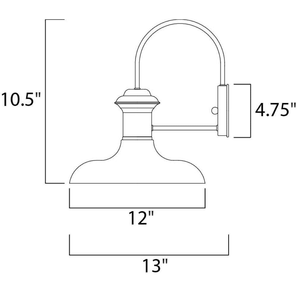 Maxim Lighting 35003EB Wharf Outdoor Wall Lantern - Dimension Diagram