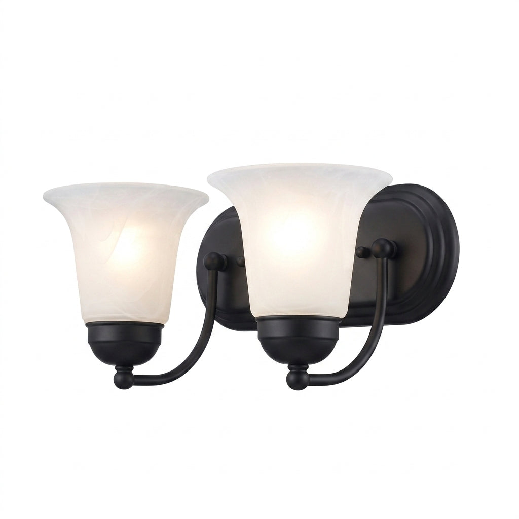 Trans Globe Lighting 3502 BK Rusty 2 Light Black Bath Vanity Wall Light
