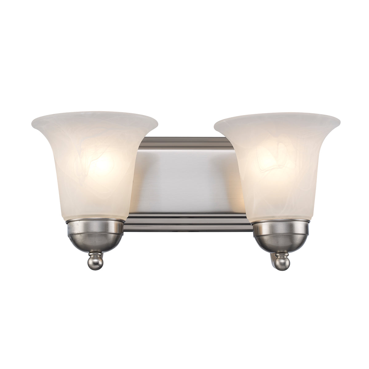 Trans Globe Lighting 3502 BN Rusty 2 light brushed nickel bath vanity wall light