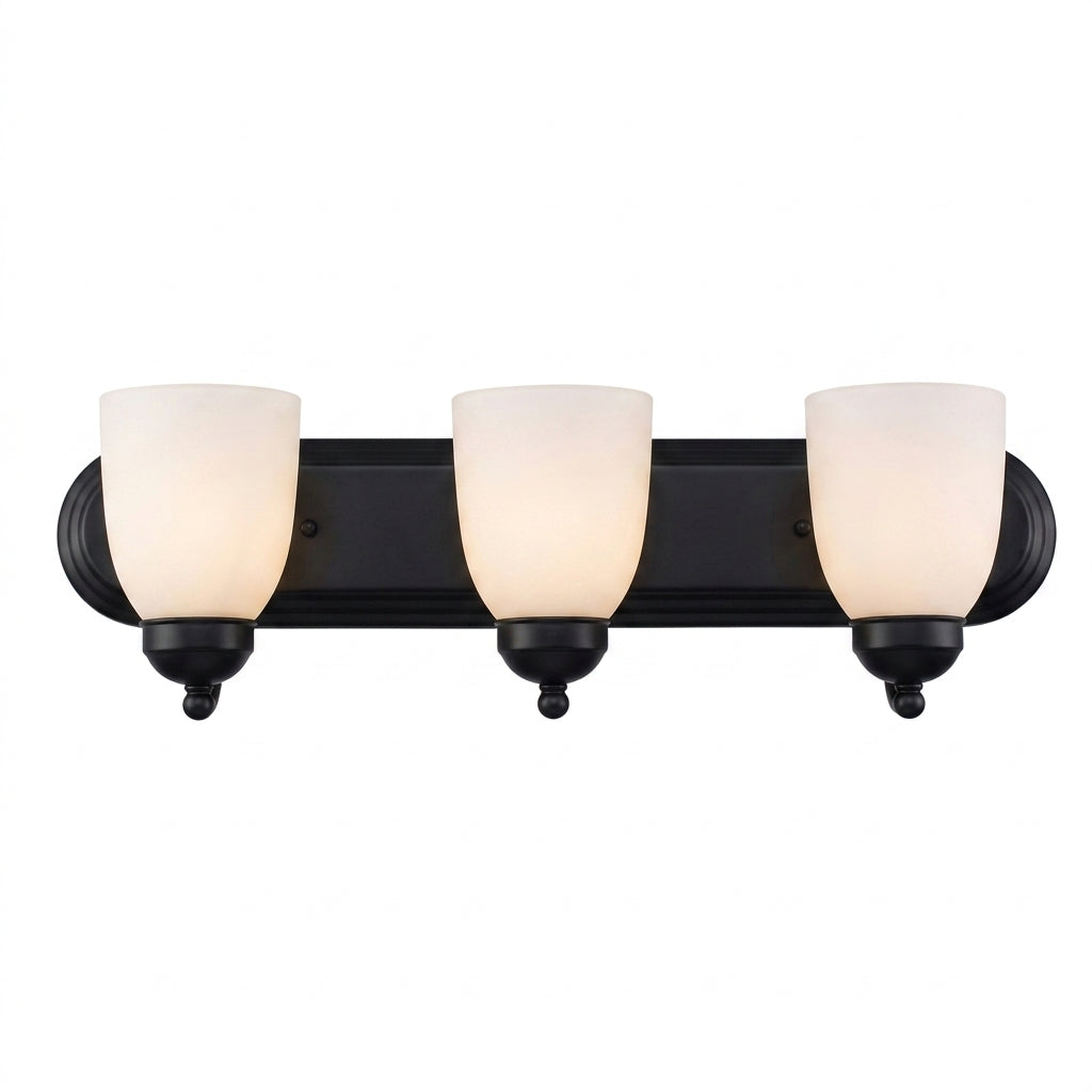 Trans Globe Lighting 3503-1 BK Clayton 3 Light Black Bath Vanity Wall Light