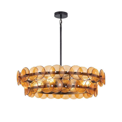 Maxim Lighting 21823AMGM Loren 6 Light 32 inch Amber Gunmetal Chandelier Ceiling Light