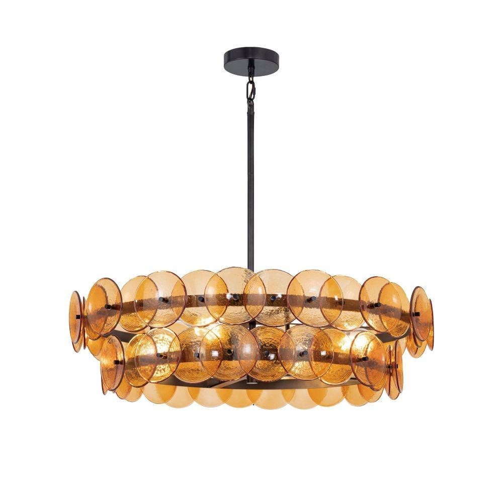 Maxim Lighting 21823GNWBR Loren 6 Light 32 Inch Vintage Green Weathered Brass Chandelier Ceiling Light