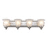 Trans Globe Lighting 3504 BK Rusty 4 light black bath vanity wall light front view