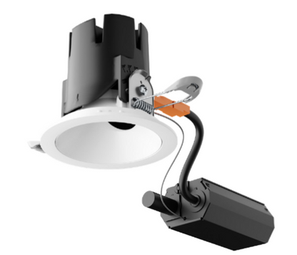 Visual Comfort Architectural ENCL3RRF-L15WD31AN-S-B Entra CL 3" Round Remodel Flanged Adjustable Downlight – 15W – Warm Dim 3000K-1800K – 1300 Lumens (945Lm WD) – 90+ CRI – Satin Silver  Reflector – Black Flanged Trim