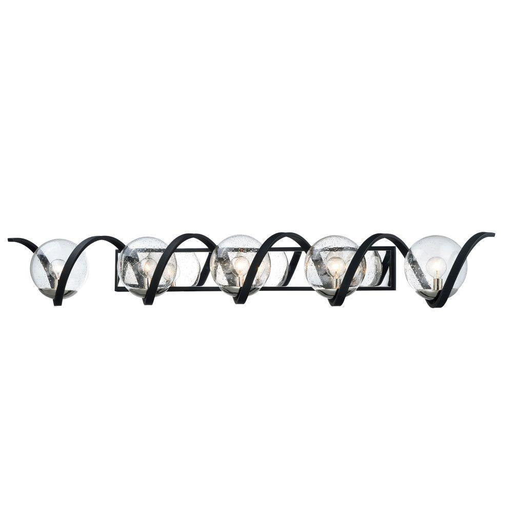 Maxim Lighting 35107CDBKPN Curlicue 5 Light 49.25 inch Black with Polished Nickel Bath Vanity Wall Light - Full View