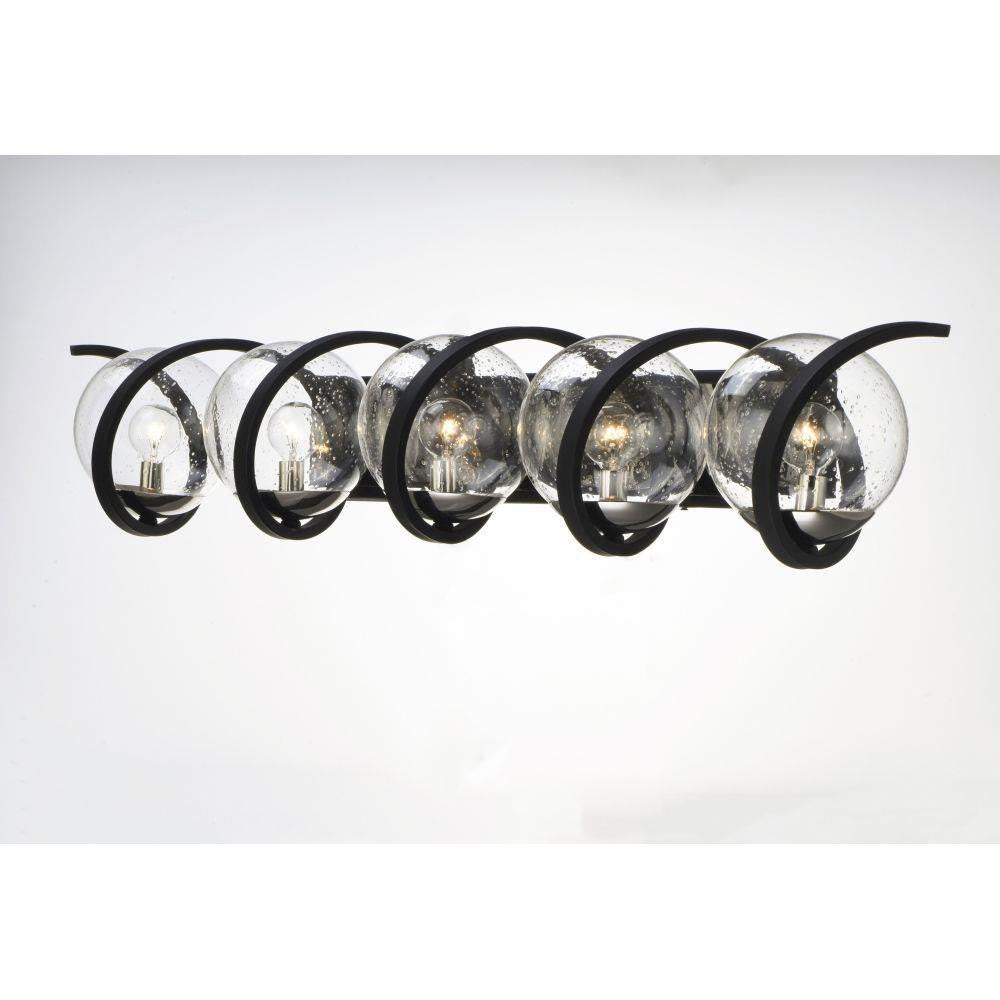 Maxim Lighting 35107CDBKPN Curlicue 5 Light Bath Vanity Wall Light - Side Angle View