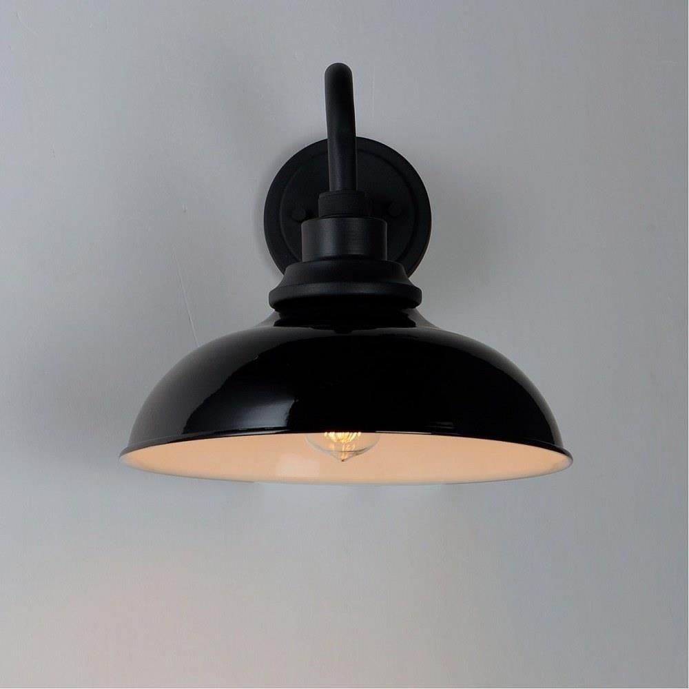Maxim Lighting 35114GBBK Granville 1 Light Gloss Black Outdoor Wall Light - Lit View