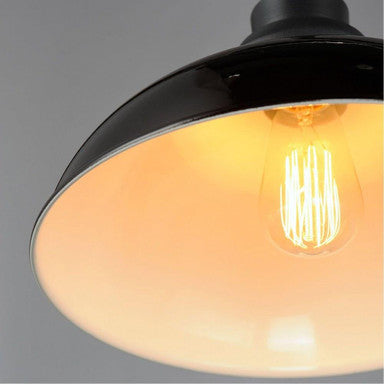 Maxim Lighting 35114GBBK Granville - Close-Up of Gloss Black Dome Shade Illuminated