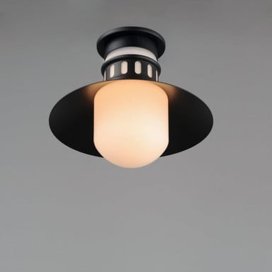 Maxim Lighting 35120SWBK Admiralty 1 Light Matte Black Outdoor Flush Mount Installed