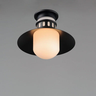 Maxim Lighting 35120SWBKAB Admiralty Outdoor Flush Mount Installed Lifestyle View