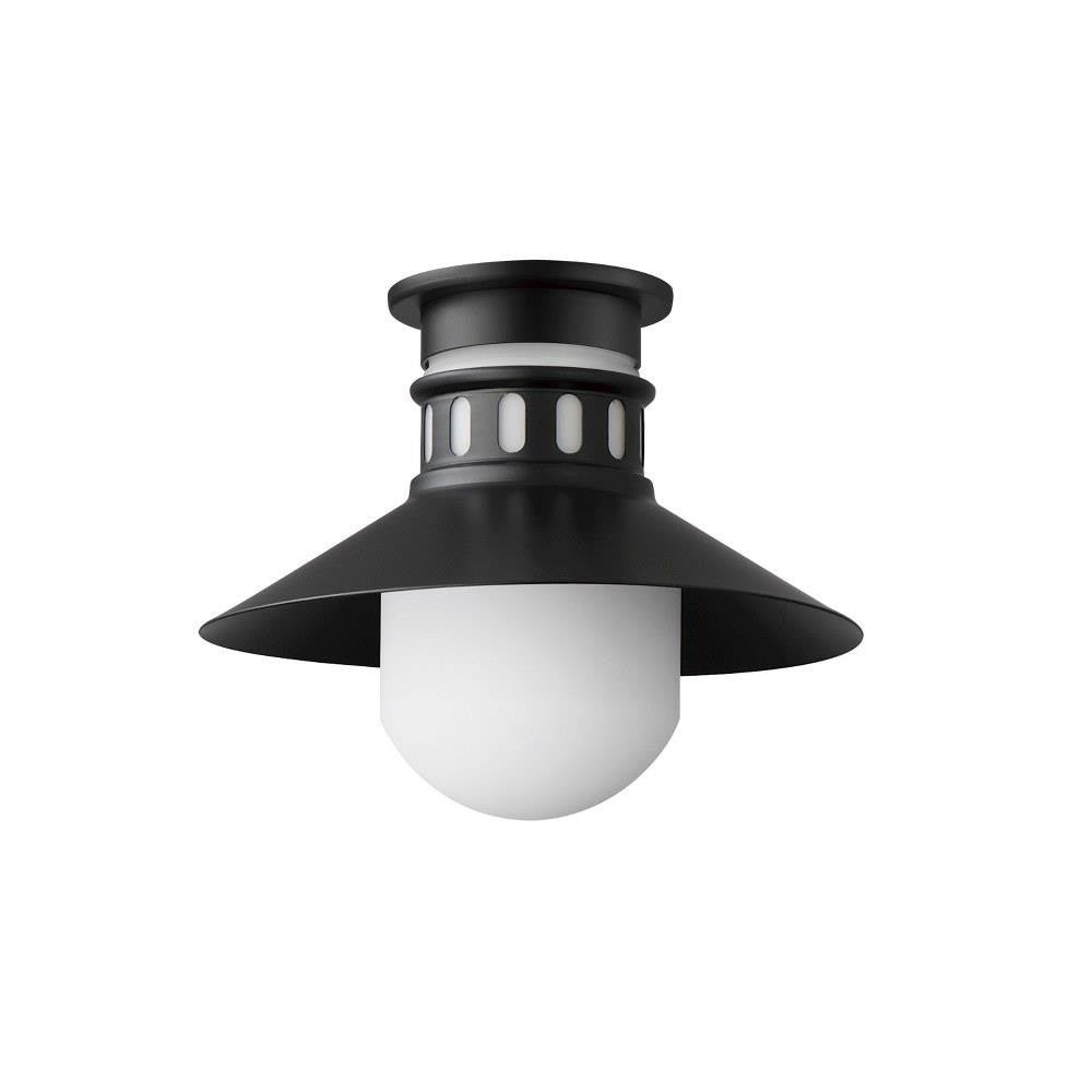 Maxim Lighting 35120SWBKAB Admiralty 1 Light 12 Inch Outdoor Flush Mount in Matte Black Antique Brass