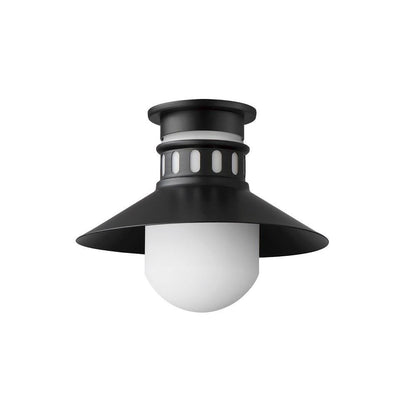 Maxim Lighting 35120SWBKAB Admiralty 1 Light 12 Inch Outdoor Flush Mount in Matte Black Antique Brass
