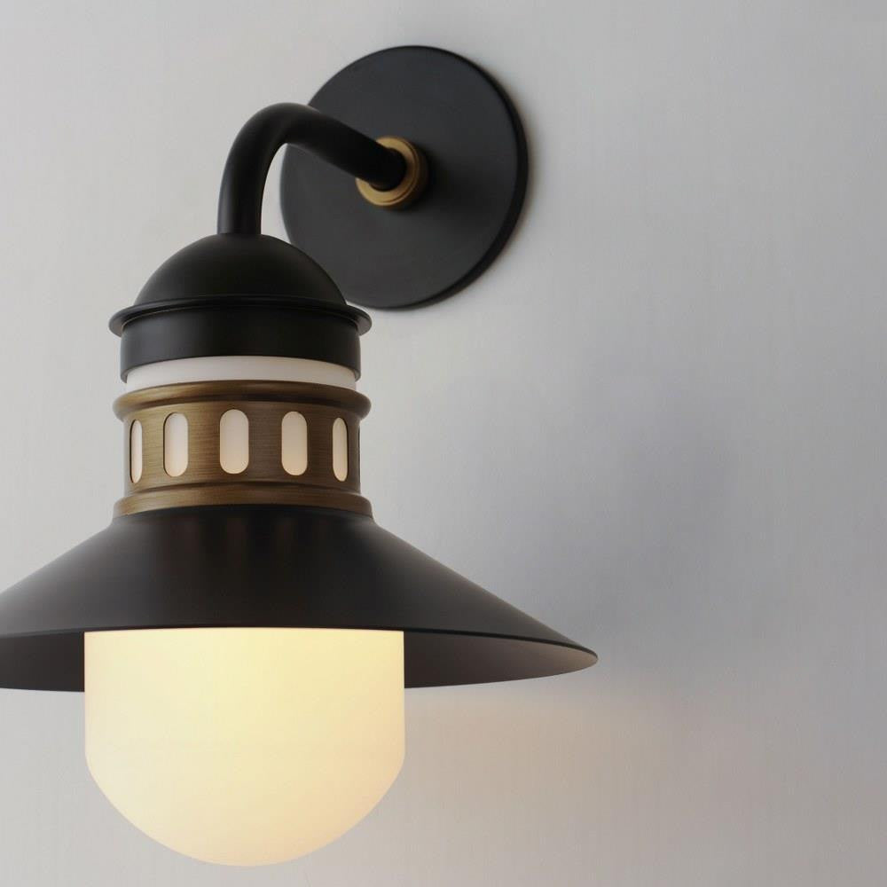 Maxim Lighting 35124SWBKAB Admiralty Outdoor Wall Lantern Black Antique Brass Close-Up Detail