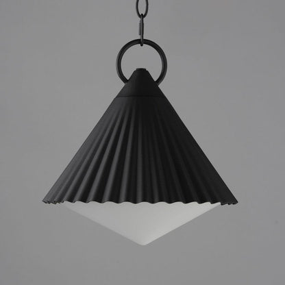 Maxim Lighting 35131WTBK Odette 1 Light 12 Inch Black Outdoor Pendant - close-up angled view