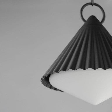 Maxim Lighting 35131WTBK Odette 1 Light 12 Inch Black Outdoor Pendant - scalloped hem detail