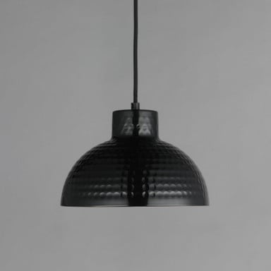 Maxim Lighting Rockport 35142GNNAB pendant side view showing glossy hammered dome shade